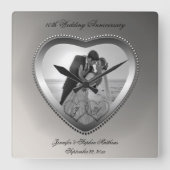 Horloge Carrée Anniversaire de Tin Punché 10 ans (Recto)