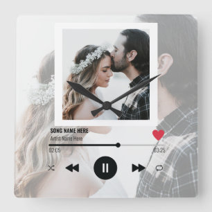 Horloge Carrée Anniversaire du Mariage de la première danse 