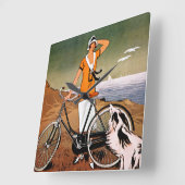 Horloge Carrée Annonce de vélo, 1925 (Angle)