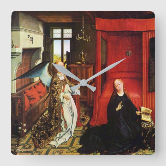 Horloge Carrée ANNONCIATION ANGEL Archange Gabriel et Vierge (Recto)
