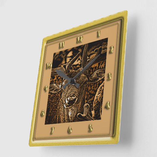 Horloge Carrée Antelope Deer (Angle)