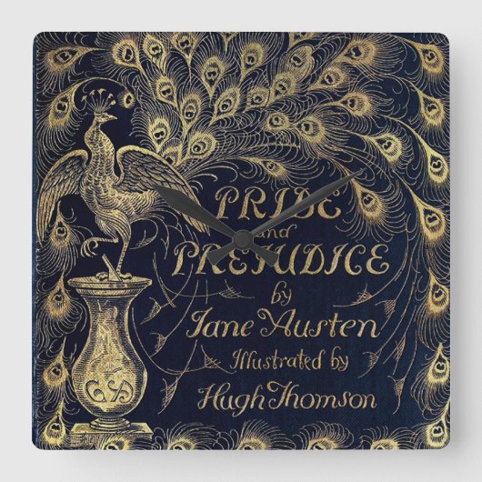 Horloge Carrée Antique Jane Austen Pride and Prejudice Peacock (Recto)