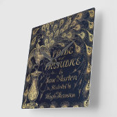 Horloge Carrée Antique Jane Austen Pride and Prejudice Peacock (Angle)