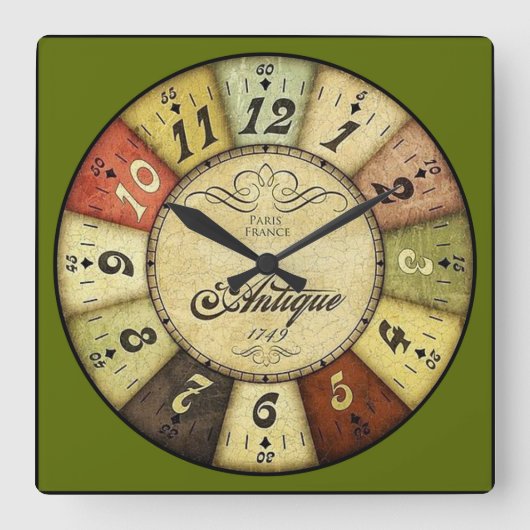Horloge Carrée Antique Paris France (Recto)