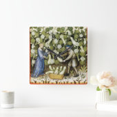 Horloge Carrée ANTIQUE SQUASH HARVEST Squashes Peinture médiévale (Maison)