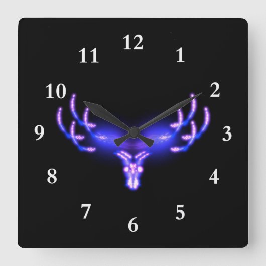 Horloge Carrée Antlers électriques (Recto)