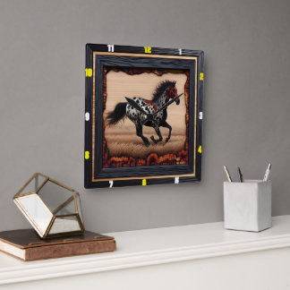 Horloge Carrée Appaloosa Blaze : Art, Temps, Liberté, Style