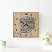 Horloge Carrée Appareil photo vintage (Maison)