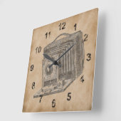 Horloge Carrée Appareil photo vintage (Angle)