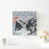 Horloge Carrée Appel III de coqs (Maison)