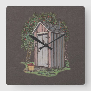 Horloge Carrée Apple Orchard Outhouse