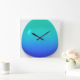 Horloge Carrée Aqua Blue
