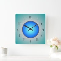 Aqua/Blue/Green Circle>Horloge murale