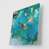 Horloge Carrée Aqua Brume I (Angle)