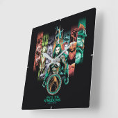 Horloge Carrée Aquaman | Graphique d'Atlanteans "Unite The Kingdo (Angle)