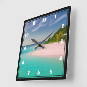 Horloge Carrée Aquamarine Ocean Tropical Beach Scenic (Angle)