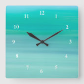 Horloge Carrée Aquamarine vert turquoise (Recto)