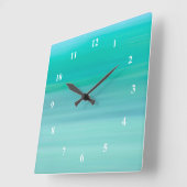 Horloge Carrée Aquamarine vert turquoise (Angle)
