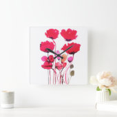 Horloge Carrée Aquarelle de crapaud (Maison)