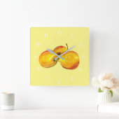 Horloge Carrée Aquarelle de fruit jaune perruque (Maison)