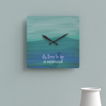 Aquarelle moderne Turquoise Sirène Silhouette pers