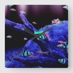 Horloge Carrée Aquarium