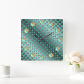 Horloge Carrée Aquarius & Fire Rabbit (Maison)