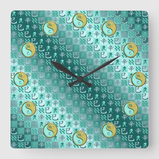 Horloge Carrée Aquarius & Metal Snake (Recto)