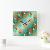 Horloge Carrée Aquarius & Wood Rat (Maison)