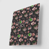 Horloge Carrée Aquatic animals | ocean underwater life 12 (Angle)