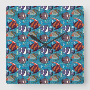 Horloge Carrée Aquatic animals   ocean underwater life 45