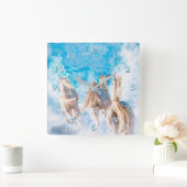 HORLOGE CARRÉE ARABIAN HORSE WINTER TAILS (Maison)