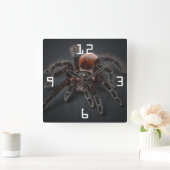 Horloge Carrée Arachnophobie de l'araignée de Tarantula effrayant (Maison)