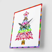 Horloge Carrée Arbre de Noël multicolore (Angle)