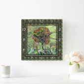 Horloge Carrée Arbre de vie paisible (Maison)