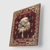 Horloge Carrée Arbre de vie Vintage (Angle)