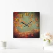 Horloge Carrée Arbre doré (Maison)