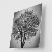Horloge Carrée Arbre Silhouette Design 2006 (Angle)