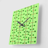 Horloge Carrée Arbres atomiques (Angle)
