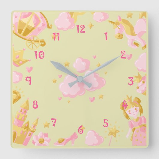 Horloge Carrée Arc-en-ciel (Recto)