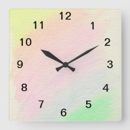 Horloge Carrée Arc-en-ciel -