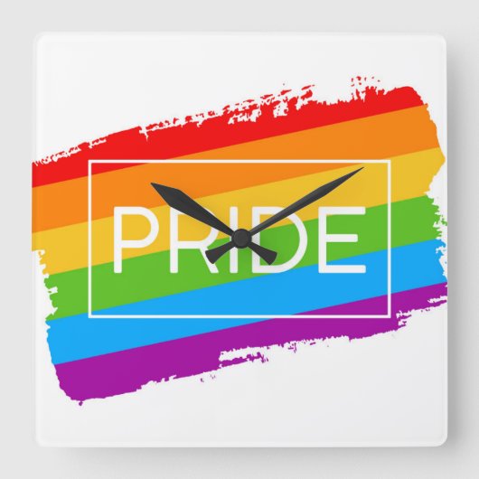 Horloge Carrée Arc-en-ciel de la Fierté de Bruxelles (Recto)