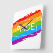 Horloge Carrée Arc-en-ciel de la Fierté de Bruxelles (Angle)