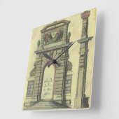 Horloge Carrée Arche de la porte de jardin vintage, architecture (Angle)