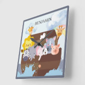 Horloge Carrée Arche de Noé (Angle)