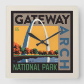 Horloge Carrée Arche de passerelle | St. Louis, Missouri (Recto)