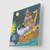 Horloge Carrée Arche La Nuit (Angle)