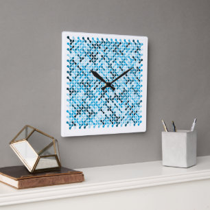 Horloge Carrée Arctic Flow – Rythme Bleu
