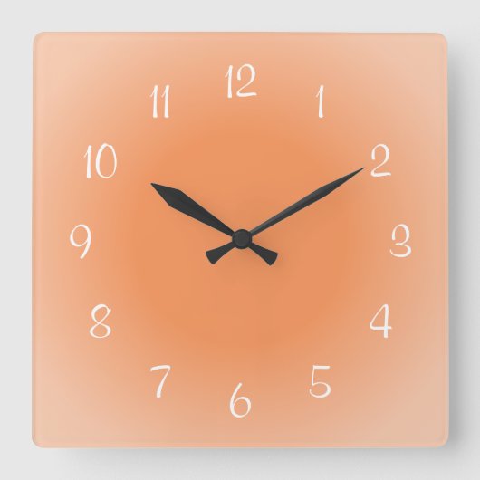 Horloge Carrée Arêtes de Misty Orange Couleur de design Frosted (Recto)