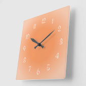 Horloge Carrée Arêtes de Misty Orange Couleur de design Frosted (Angle)